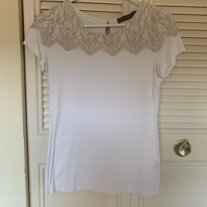 White T-shirt with Lace